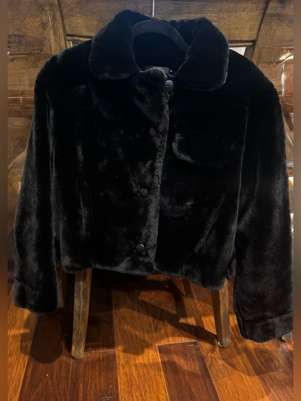 Vintage Jean Philippe Ricquier Paris Faux Fur Cropped Jacket — Size M